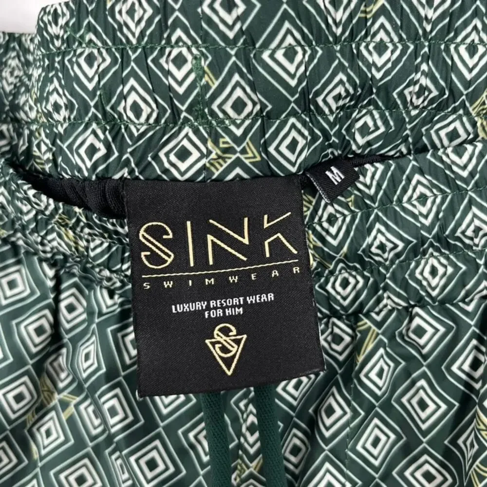 SINK Swimwear Signature Green Trunks Meridian Medium